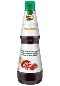 Knorr Professional Essence Hovězí bujón 1 l - Autentická chuť hovězího masa ve formě koncentrovaného bujónu.