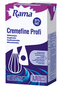 Rama Cremefine Profi Ke šlehání 1 l - Je skvělá ke slaným i sladkým pokrmům.