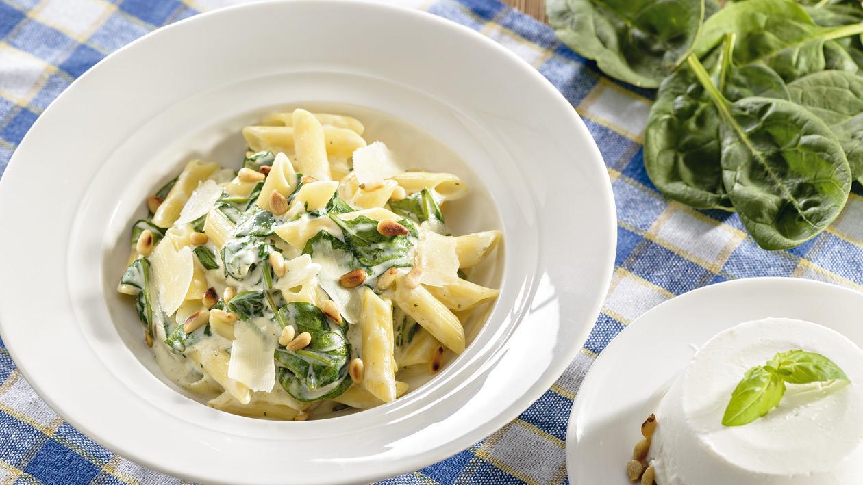 Penne se špenátem a ricottou Penne se špenátem a ricottou
