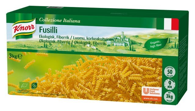 Knorr Fusilli, Økologisk pasta med økologiske havrefibre 3 kg - Knorr Fusilli, Økologisk pasta med økologiske havrefibre 3 kg -