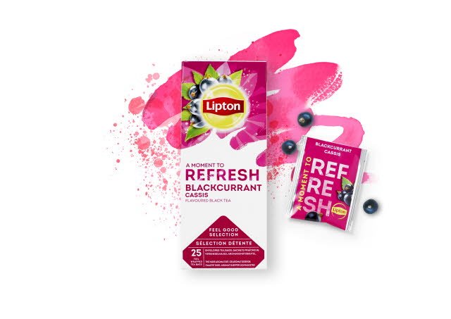 Lipton Blackcurrant Tea, 6 x 25 breve -