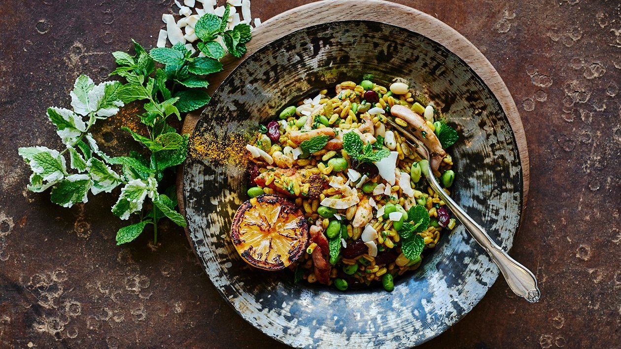Kamut-hvede pilaf med kylling Kamut-hvede pilaf med kylling