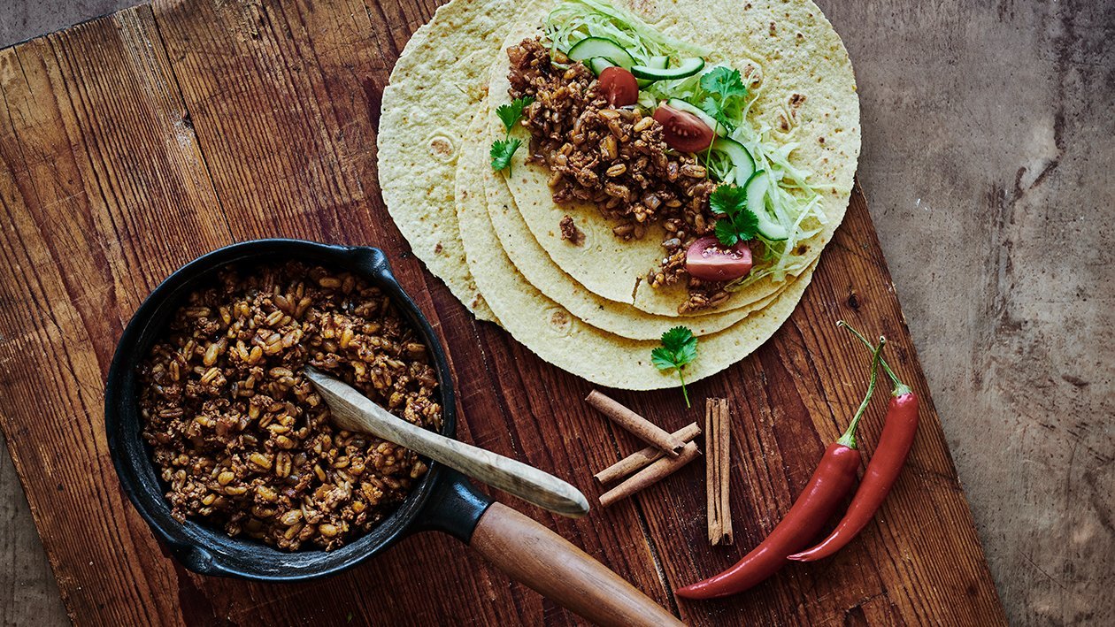 Tortillas med kylling og kamuthvede Tortillas med kylling og kamuthvede