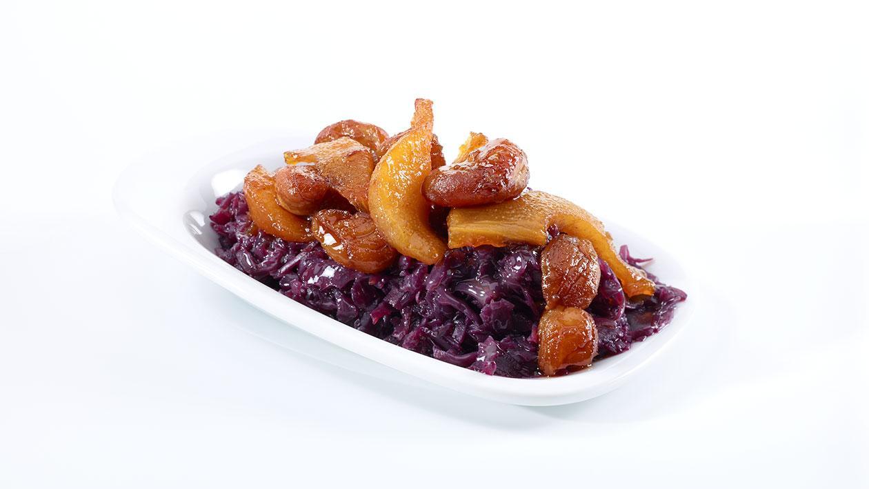Rotkraut mit Quitten und Marroni