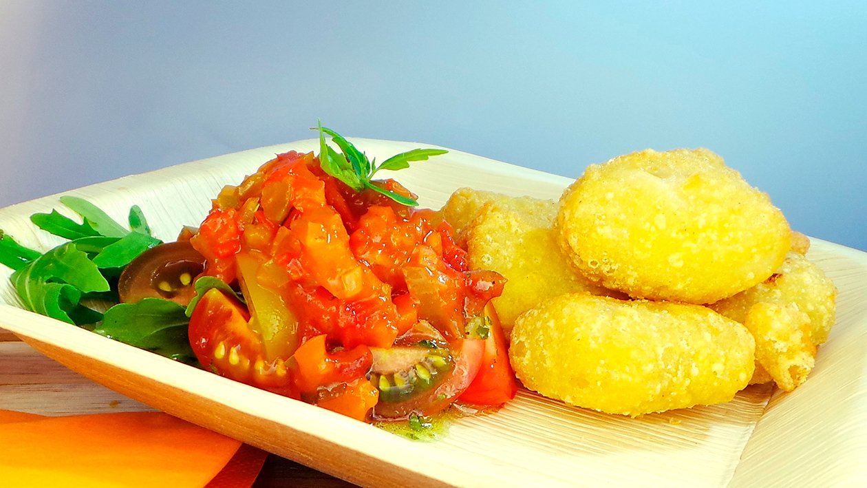 Battered Fish und Salsa Battered Fish und Salsa