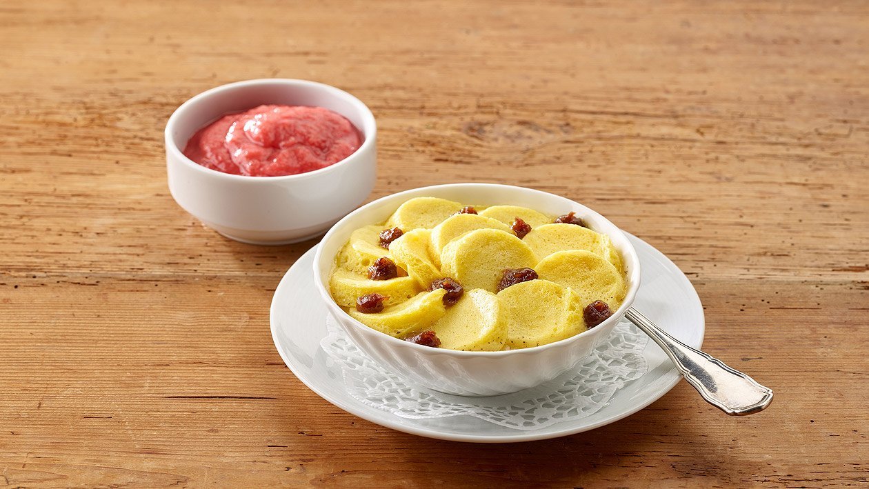 Brot- und Butterpudding , püriert Brot- und Butterpudding , püriert