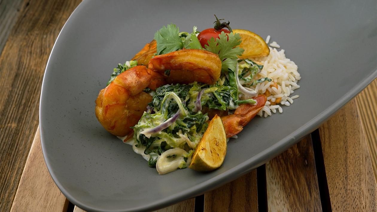 Cremiger Thai - Wirsing mit Garnelen Cremiger Thai - Wirsing mit Garnelen