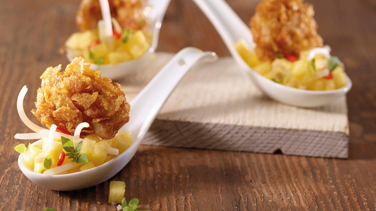 Crispy Chicken mit Ananas-Salat Crispy Chicken mit Ananas-Salat