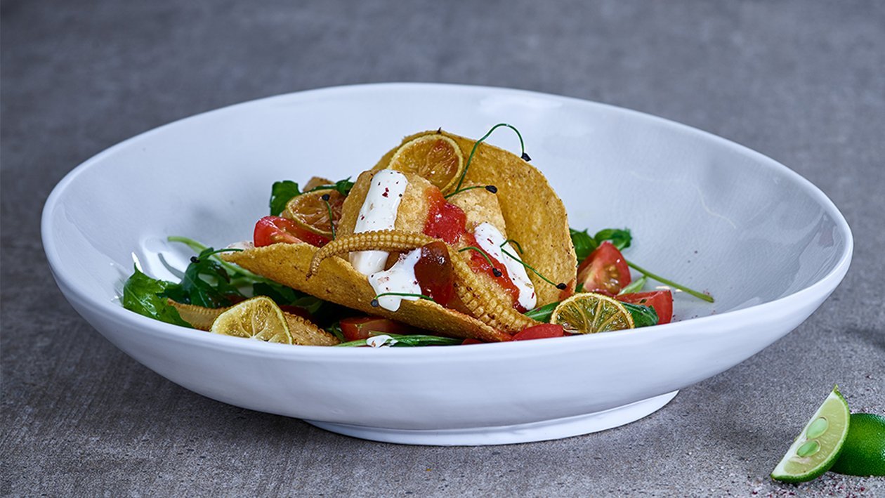 Crispy Fish Taco mit Zitronendressing Crispy Fish Taco mit Zitronendressing