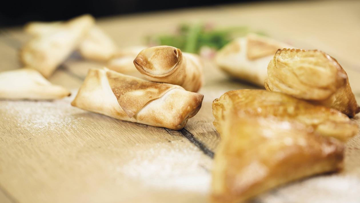 Finger Food Strudel mit Kasseler-Bohnen Füllung Finger Food Strudel mit Kasseler-Bohnen Füllung