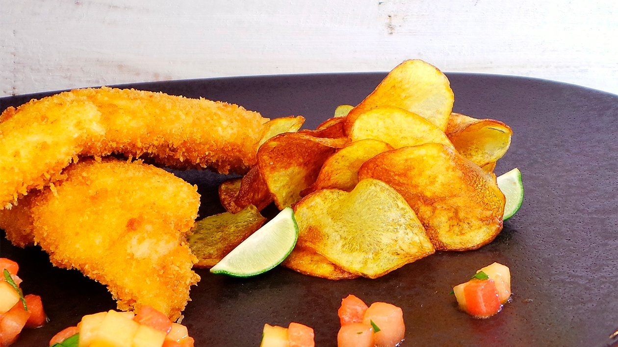 Fish and Chips mit Melonenchutney Fish and Chips mit Melonenchutney