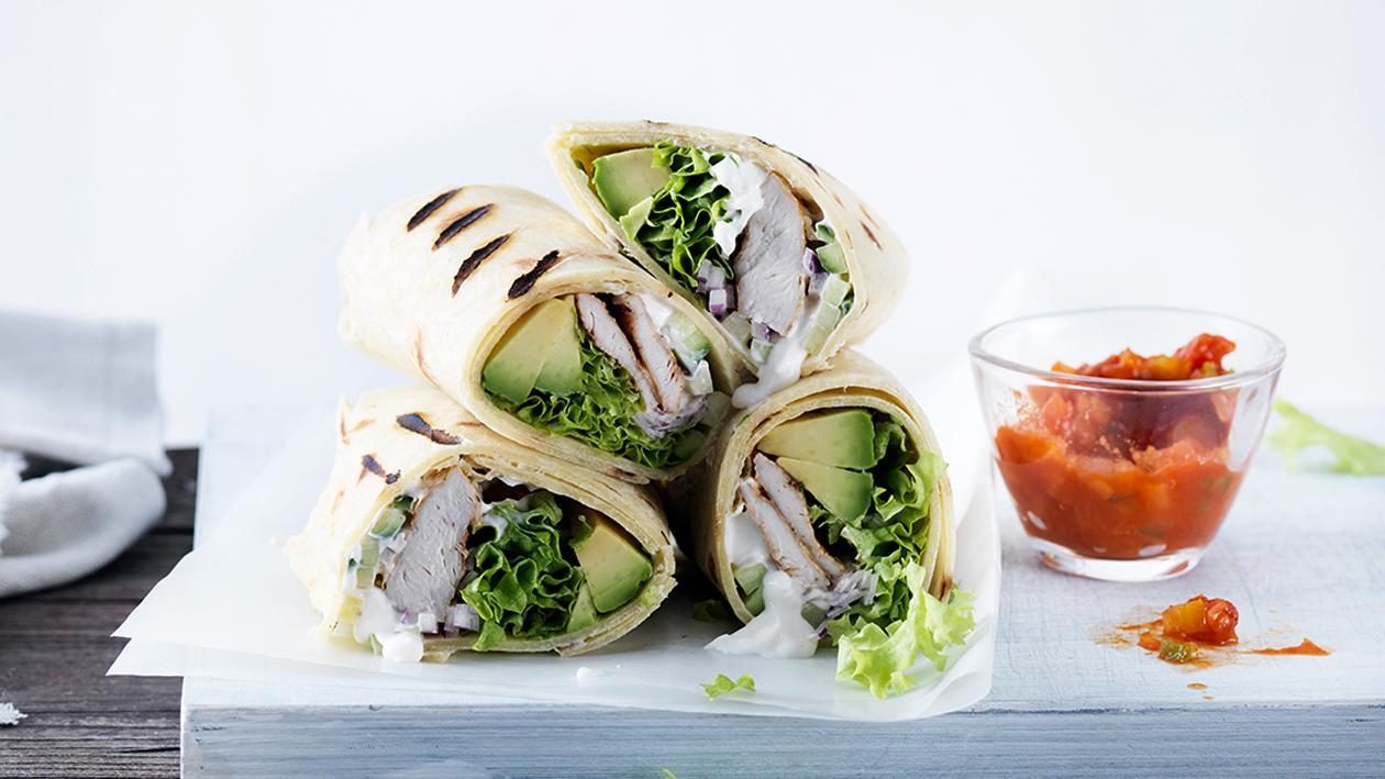 Gegrillter Poulet-Wrap mit Avocado Gegrillter Poulet-Wrap mit Avocado