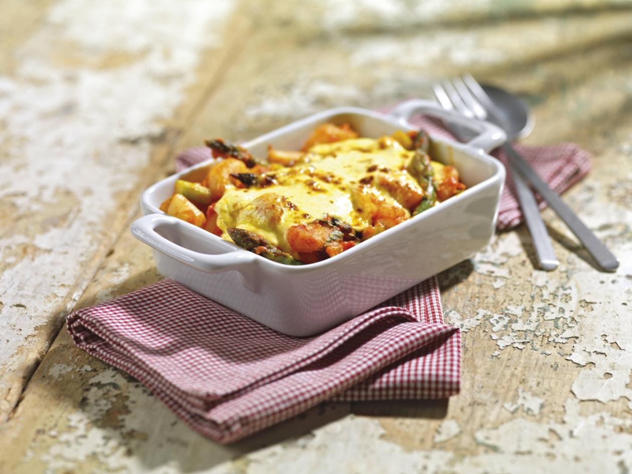 Gratinierte Gnocchis mit Spargel und Tomate Gratinierte Gnocchis mit Spargel und Tomate