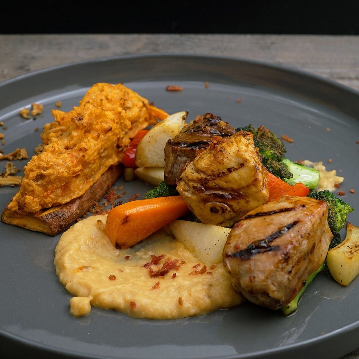 Grilled vegetable and meat Grilled vegetable and meat