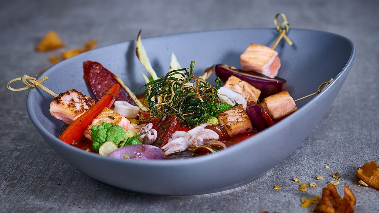 Gumbospiesse mit kreolischer Sauce Gumbospiesse mit kreolischer Sauce