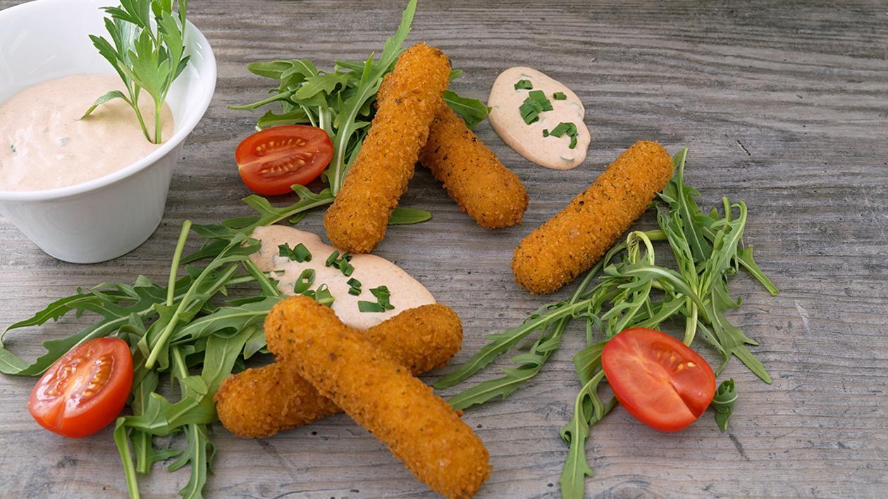 Hellmann´s Mozzarella Sticks - Rucola - Schnittlauch Mayo Ketchup Dip Hellmann´s Mozzarella Sticks - Rucola - Schnittlauch Mayo Ketchup Dip