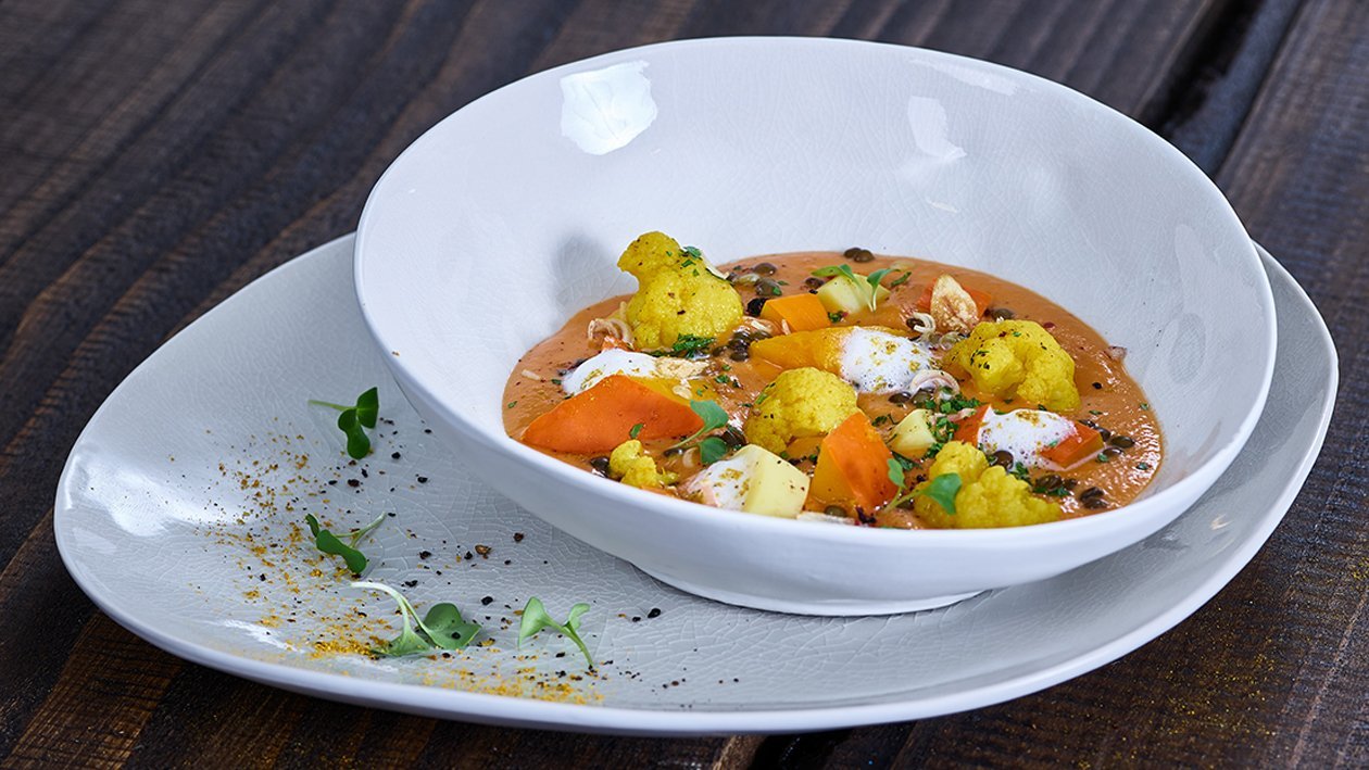 Hokkaidokürbis mit Blumenkohlcurry Hokkaidokürbis mit Blumenkohlcurry