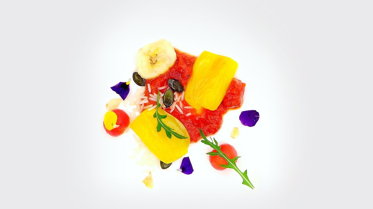 Jackfruit - Tomate - Reis - Banane Jackfruit - Tomate - Reis - Banane