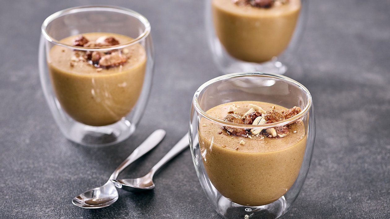Karamell Pudding mit Spekulatius, kaltquellend Karamell Pudding mit Spekulatius, kaltquellend