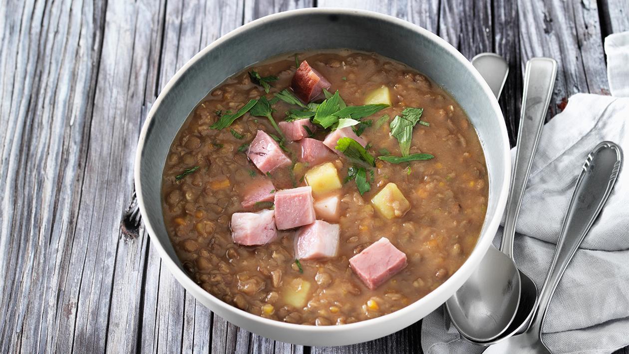 Linsensuppe (im Steamer zubereitet) Linsensuppe (im Steamer zubereitet)