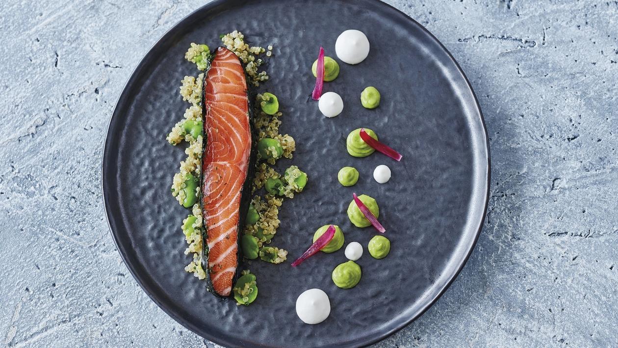 Marinierter Lachs mit Quinoa Marinierter Lachs mit Quinoa