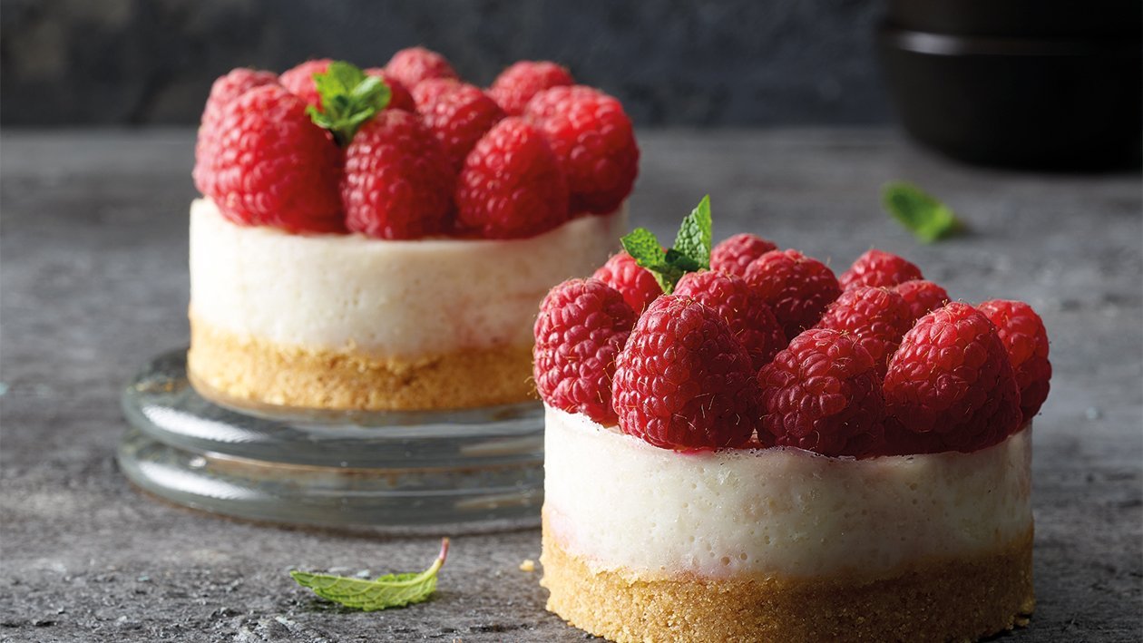 Milchreis-Törtchen mit Himbeeren Milchreis-Törtchen mit Himbeeren