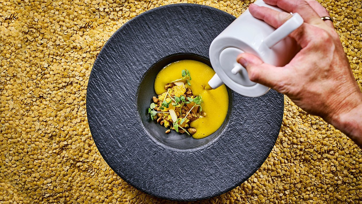Pikante Gelbe Linsencremesuppe Pikante Gelbe Linsencremesuppe