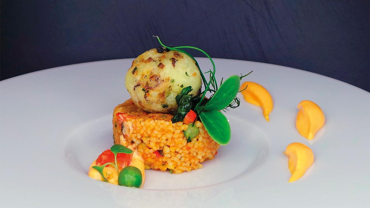 Pilz- Bifteki mit Cous Cous Pilz- Bifteki mit Cous Cous