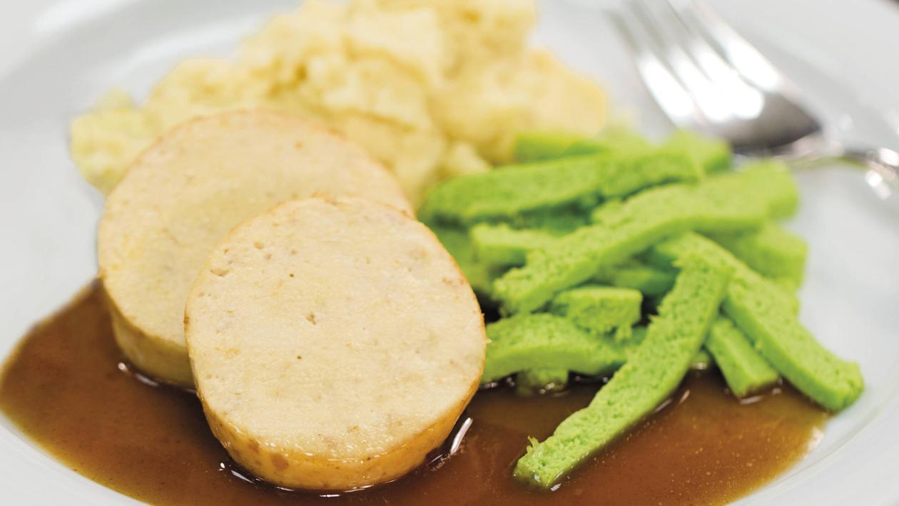 Pürierte Kost Kasseler mit grünen Bohnen und Kartoffelpüree Pürierte Kost Kasseler mit grünen Bohnen und Kartoffelpüree
