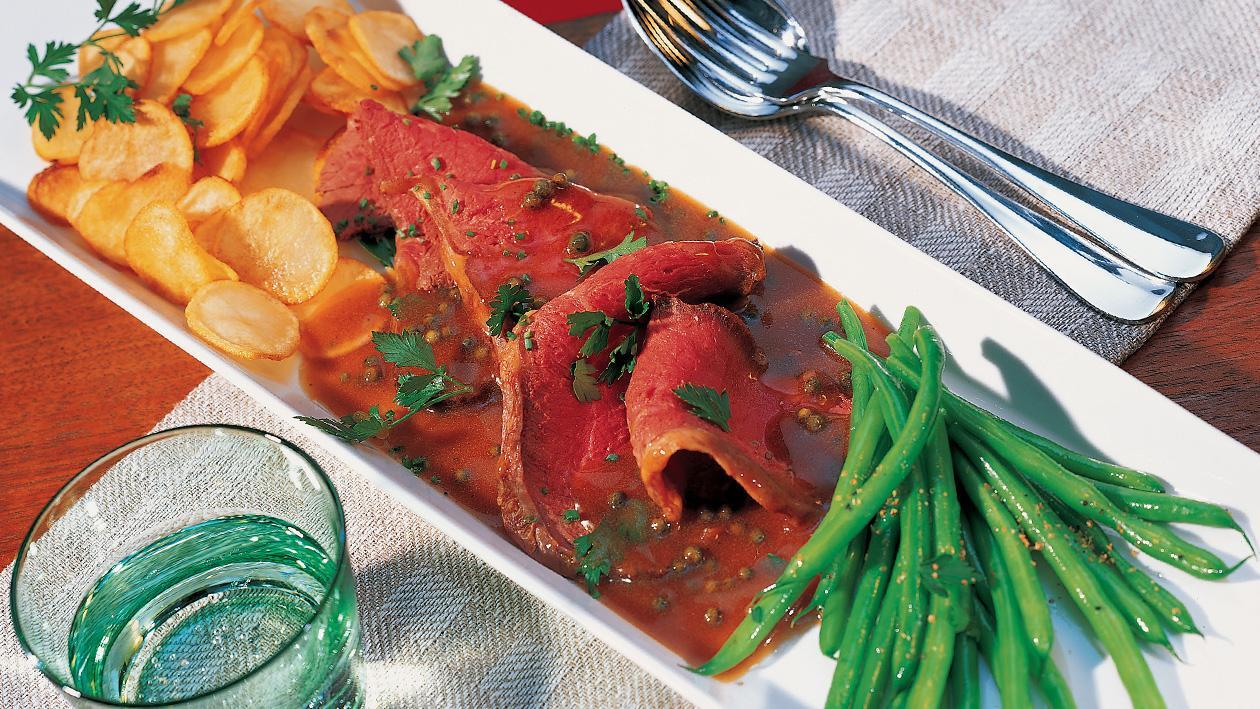 Roastbeef in Pfeffer-Kräuter-Sauce Roastbeef in Pfeffer-Kräuter-Sauce