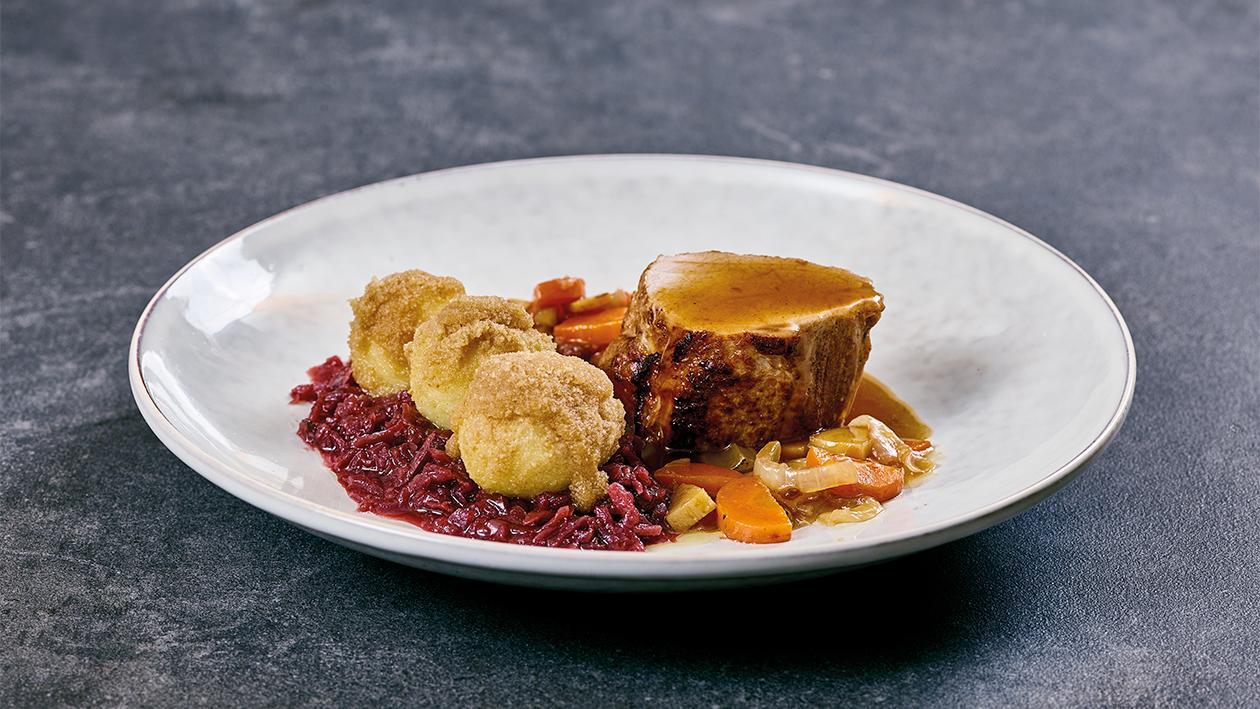 Semmerrolle/Rotkohl/MiniKnödel Semmerrolle/Rotkohl/MiniKnödel