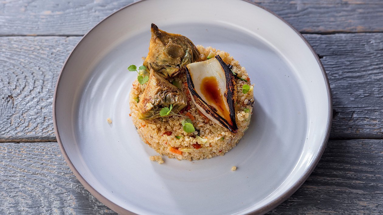 Soja-Misoquinoa mit Artischocke Soja-Misoquinoa mit Artischocke