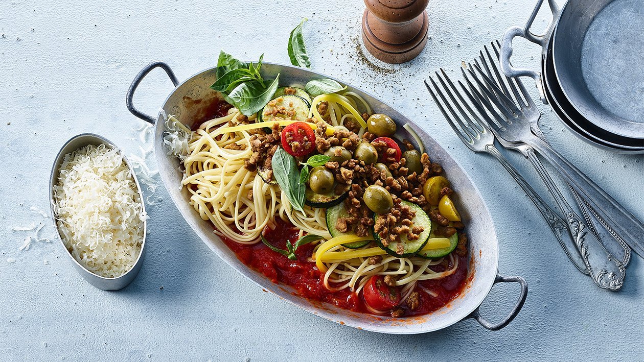 Spaghetti mit Gemüse - Tomaten - NoMince Spaghetti mit Gemüse - Tomaten - NoMince
