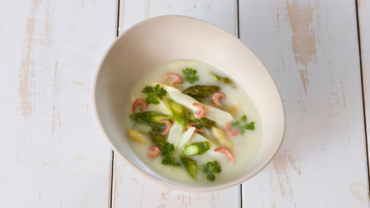 Spargelsuppe mit Krabben Spargelsuppe mit Krabben