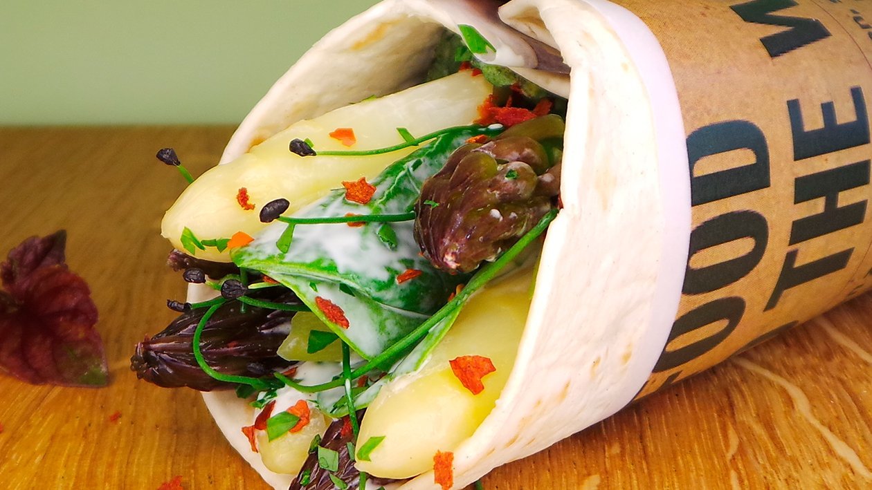 Spargelwrap mit Hollandaise Spargelwrap mit Hollandaise