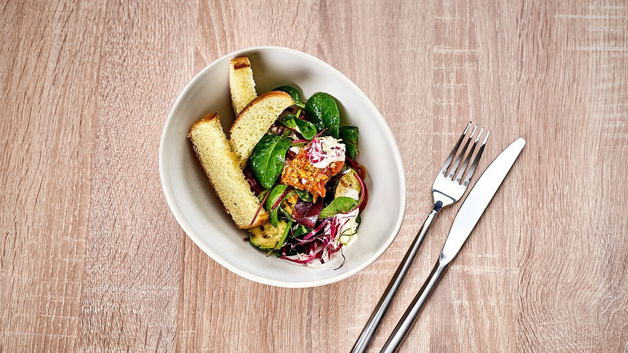 Süßkartoffel-Zucchini-Taboulé Bowl Süßkartoffel-Zucchini-Taboulé Bowl