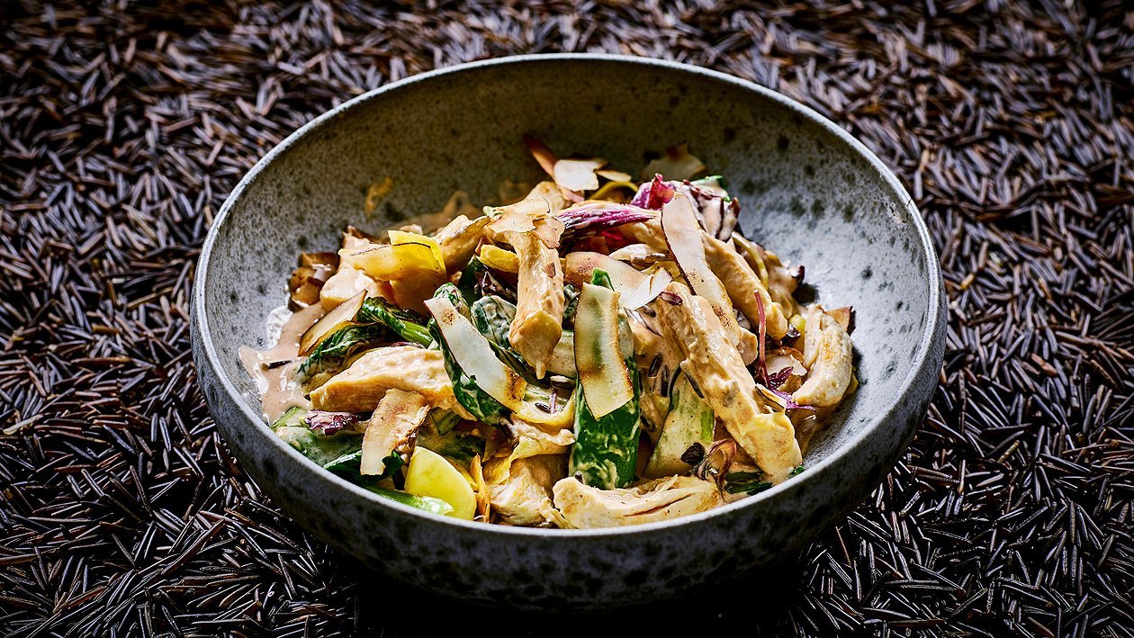 Thai Red Curry mit Jackfruit, Pak Choi und Wildreis Thai Red Curry mit Jackfruit, Pak Choi und Wildreis