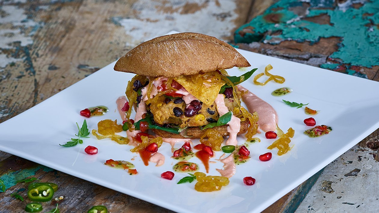 Vollkornburger mit Bohnenpatty Vollkornburger mit Bohnenpatty