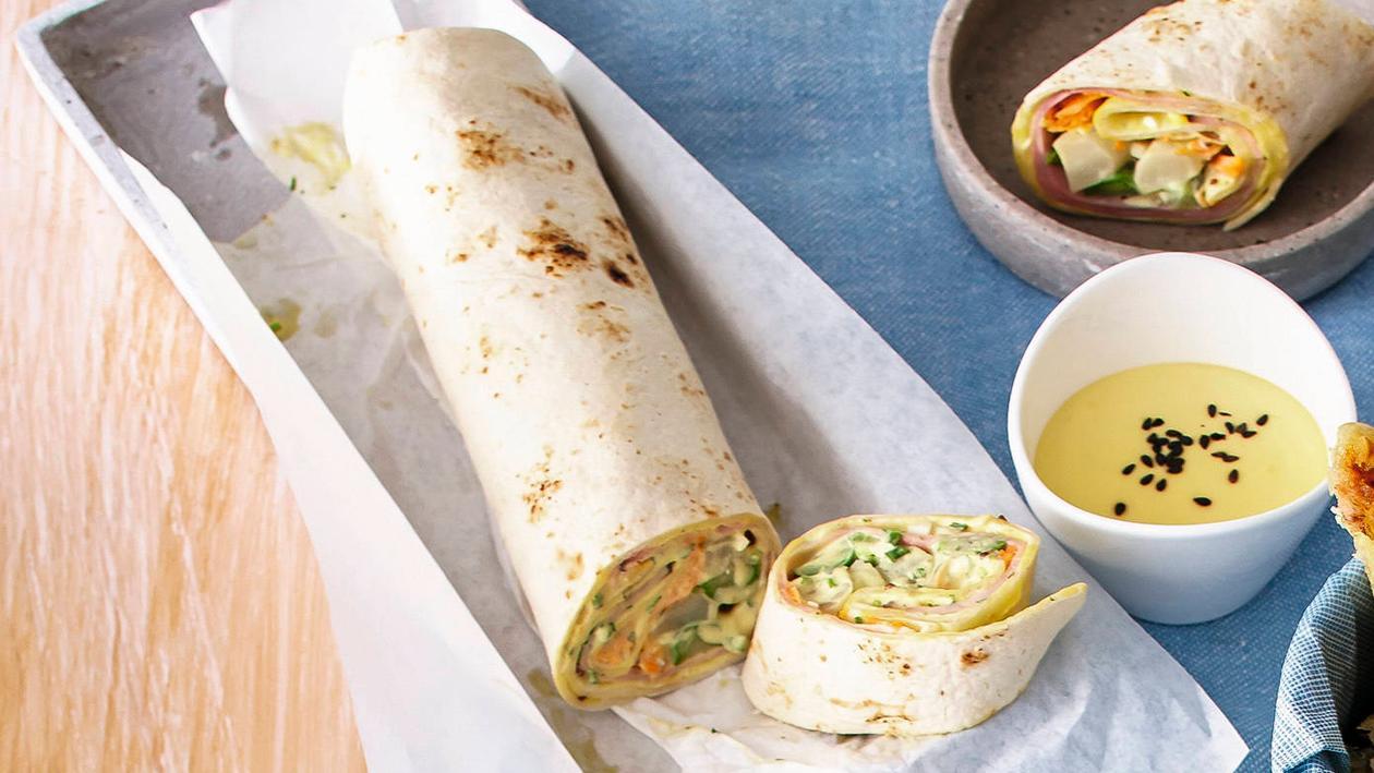 Wrap mit Spargel, Hollandaise Wrap mit Spargel, Hollandaise