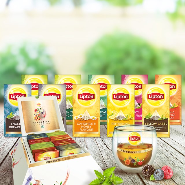 Πλήρες Σετ Τσάι Lipton Exclusive Selection (δώρο 12 τμχ κούπες & μια 10 θέσια πυραμίδα) -