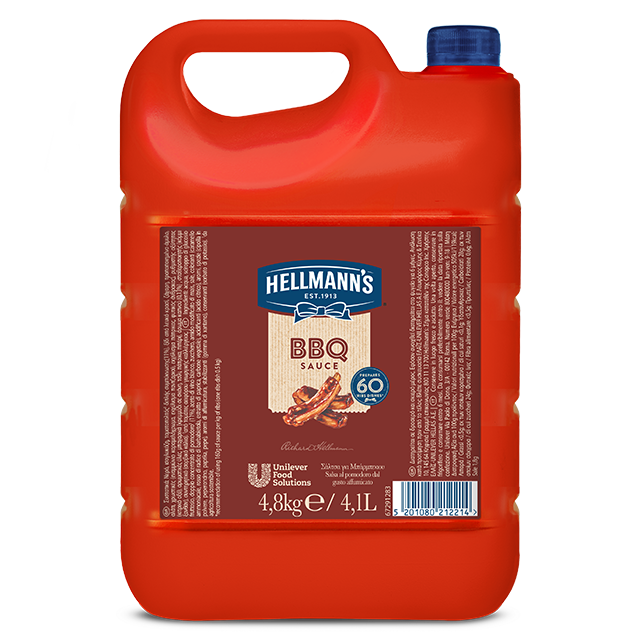 Hellmann's Μπάρμπεκιου 4,8 Kg - Oι πελάτες μου αγαπούν τα πιάτα με γεύση BBQ γι’ αυτό θέλω να τους προσφέρω την αυθεντική γεύση και υφή που περιμένουν. Hellmann's Μπάρμπεκιου 4,8 Kg - Oι πελάτες μου αγαπούν τα πιάτα με γεύση BBQ γι’ αυτό θέλω να τους προσφέρω την αυθεντική γεύση και υφή που περιμένουν.
