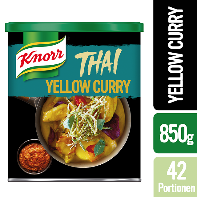 Knorr Πάστα Κίτρινο Κάρυ 850 gr - Οι πάστες κάρυ της Knorr φέρνουν αυθεντικές γεύσεις από συνταγές προερχόμενες από την Ταϊλάνδη Knorr Πάστα Κίτρινο Κάρυ 850 gr - Οι πάστες κάρυ της Knorr φέρνουν αυθεντικές γεύσεις από συνταγές προερχόμενες από την Ταϊλάνδη