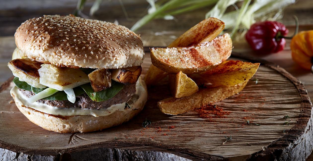 Cheeseburger με Ψητές Αγκινάρες Cheeseburger με Ψητές Αγκινάρες