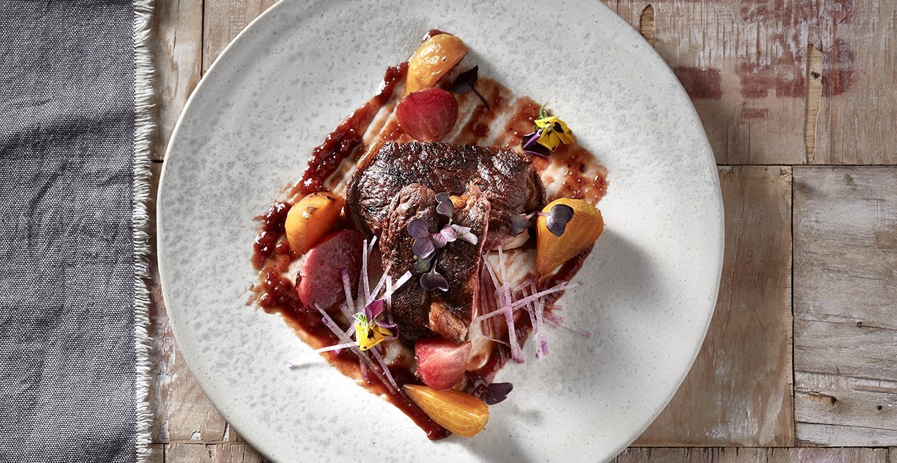 Μπριζόλα Rib Eye με Μαρμελάδα Μπριζόλα Rib Eye με Μαρμελάδα