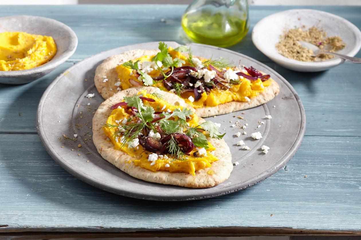 Πίτα με Hummus Κολοκύθας Πίτα με Hummus Κολοκύθας