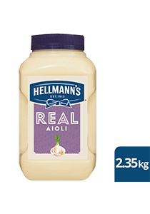 HELLMANN'S Real Aioli 2.35 kg/2.5 L - Made to an authentic egg yolk recipe for a scratch - made taste, that's also Gluten Free