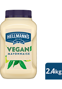 HELLMANN'S Vegan Mayonnaise 2.4 kg - With the same great taste, texture, & quality as Hellmann's Real, this is a Vegan mayonnaise as it should be.
