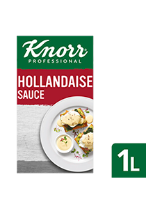 KNORR Garde d'Or Hollandaise Sauce 1 L - Made with real egg yolks for close-to-scratch taste, this sauce offers consistent quality to your breakfast menu.