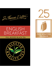 SIR THOMAS LIPTON English Breakfast 25's - Individually sealed for a premium and fresher tea.