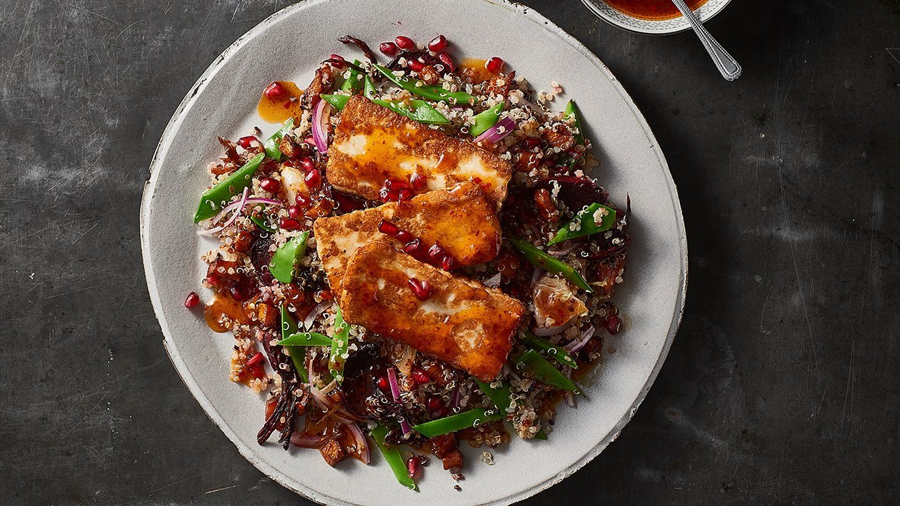 Char Halloumi on warm quinoa salad – Recipe Char Halloumi on warm quinoa salad – Recipe